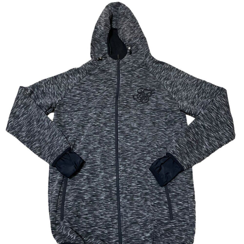 SikSilk Apex Zip Track Top Full Zip Hooded Track Jacket Men's Sz M Elastic Waist